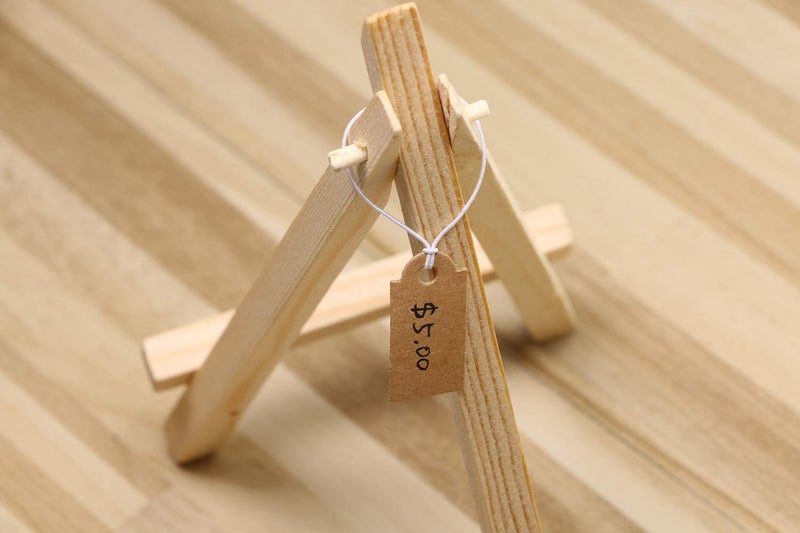 Shapenty Small Blank Writable Paper Price Marking Tags Label Gift Clothing Display Tags with Hanging String for Craft Homemade Jewelry Ornaments Pricing, 25x13mm,100PCS (Bronze) - Image 5